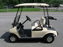 beige golf car